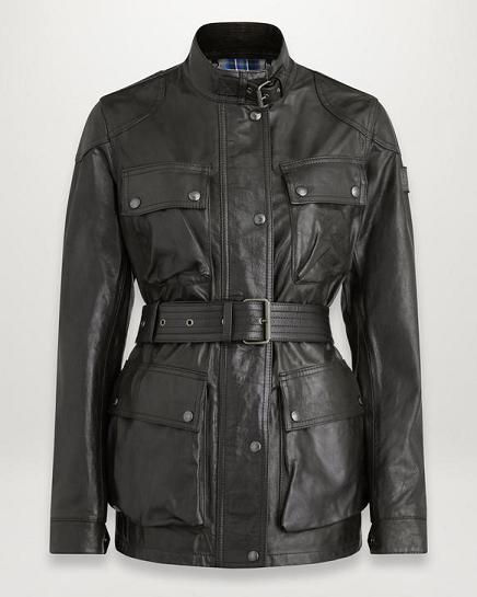 Veste Cuir Belstaff Femme Trialmaster Noir France FC9764523